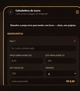 Tela real do app: Calculadora de Lucro